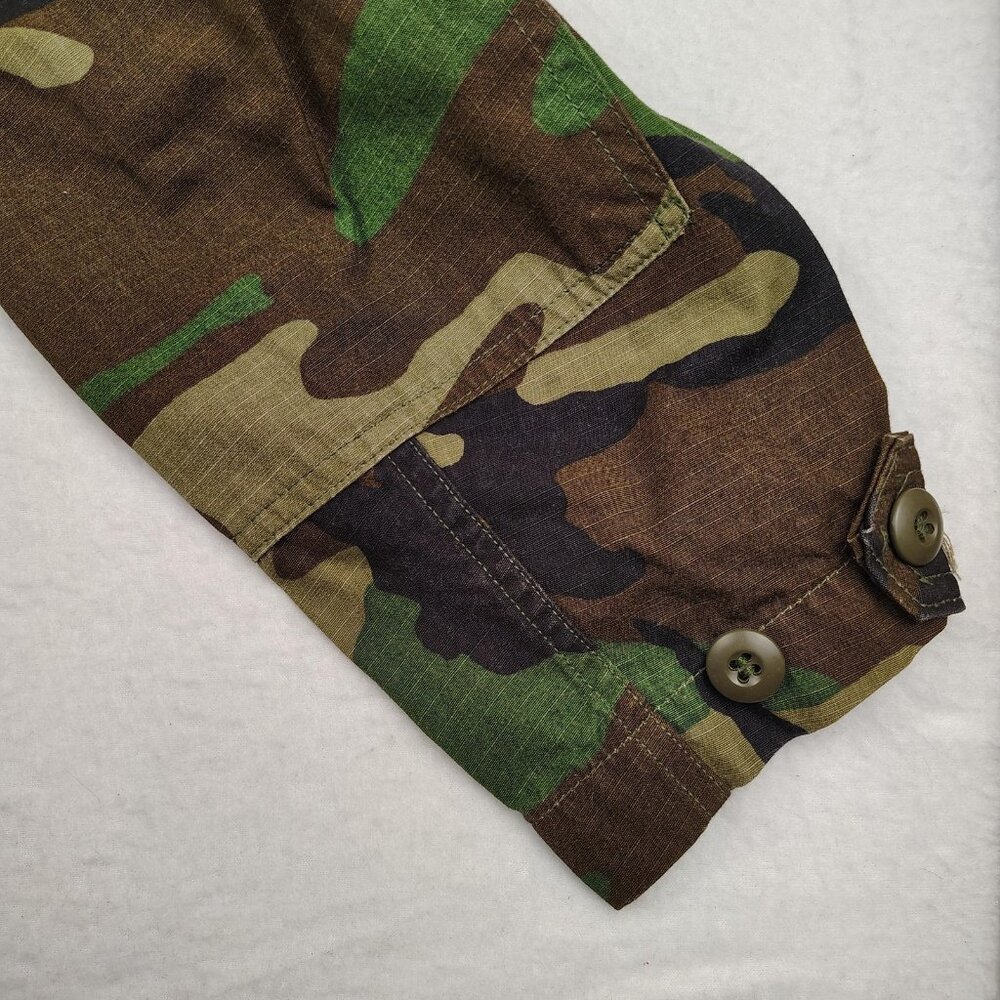 US Army BDU Jacket Mens Medium Short Woodland Camo Ripstop USGI Military Coat - Picture 7 of 10